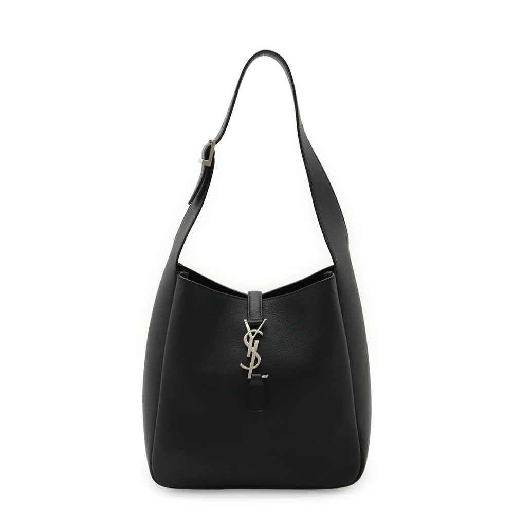SAINT LAURENT PARIS Yves LE Soft Shoulder Bag Hobo Leather Black